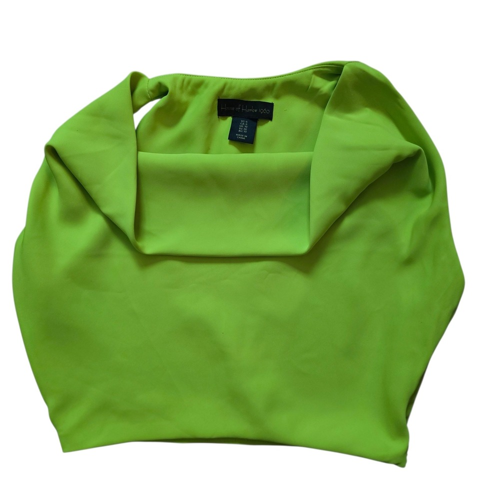 House of Harlow 1960 Lime Green Drape Neck Top Women's Size 6